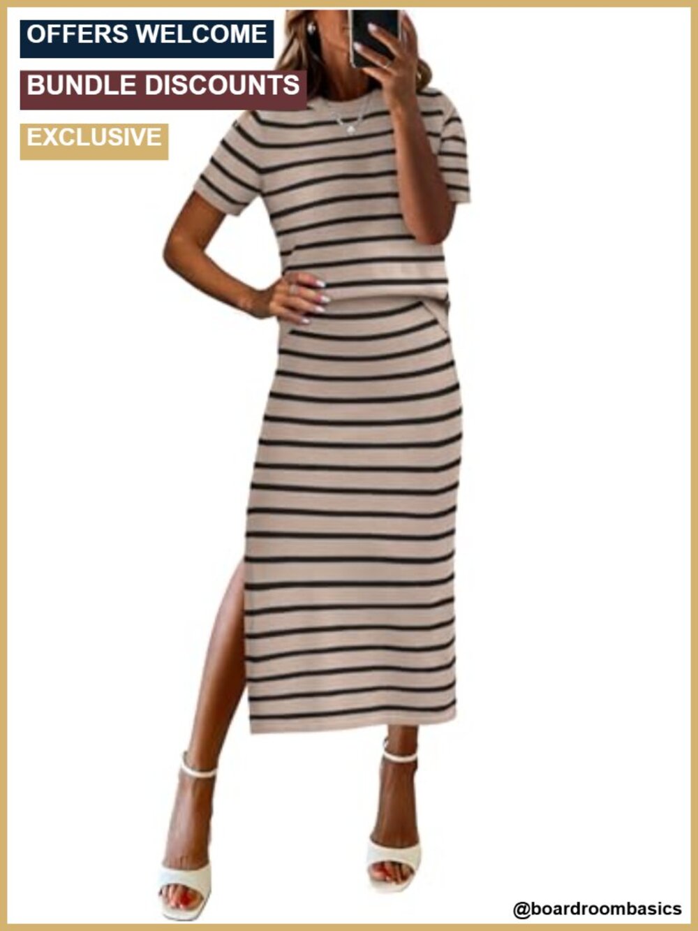 Women's 2 Piece Knit Sweater and Midi Pencil Skirt Lounge Set